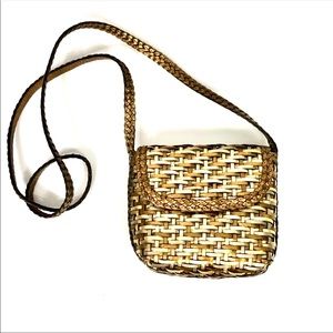 Designer LJS Metallic Straw Purse